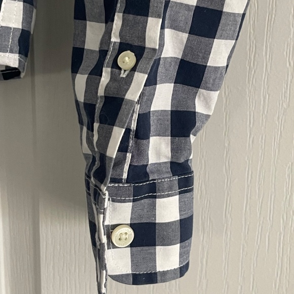 Abercrombie Kids Preppy Navy Blue & White Check Muscle Button Down Shirt. Sz  XL - Picture 6 of 6